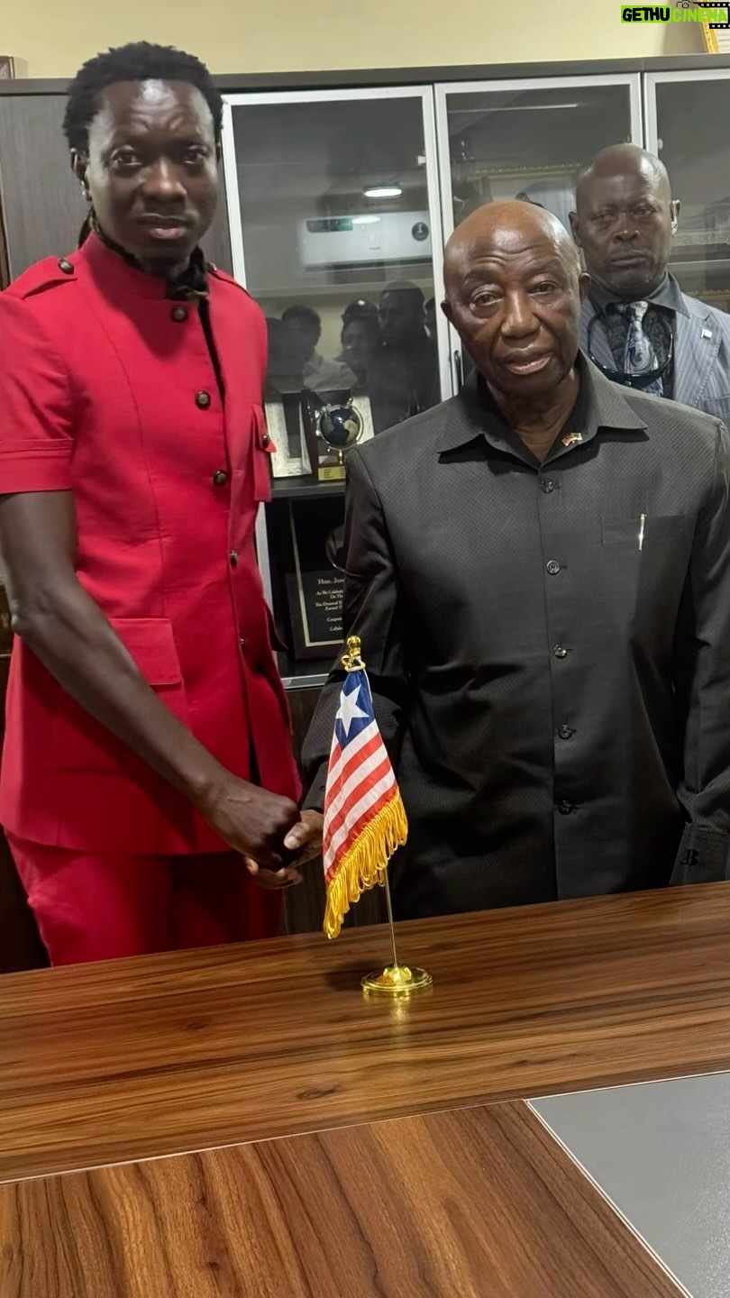 Michael Blackson Instagram - My childhood memory in Liberia was filled with fun, love and happiness. After I left, it was never the same. Today I had the opportunity to hang out with the president on his first day of his presidency which restored my confidence that Liberia will be back to what it used to be. Joseph N. Boakai Sr. may God bless and guide thru this journey. Let’s Think, Love and Build Liberia 🇱🇷