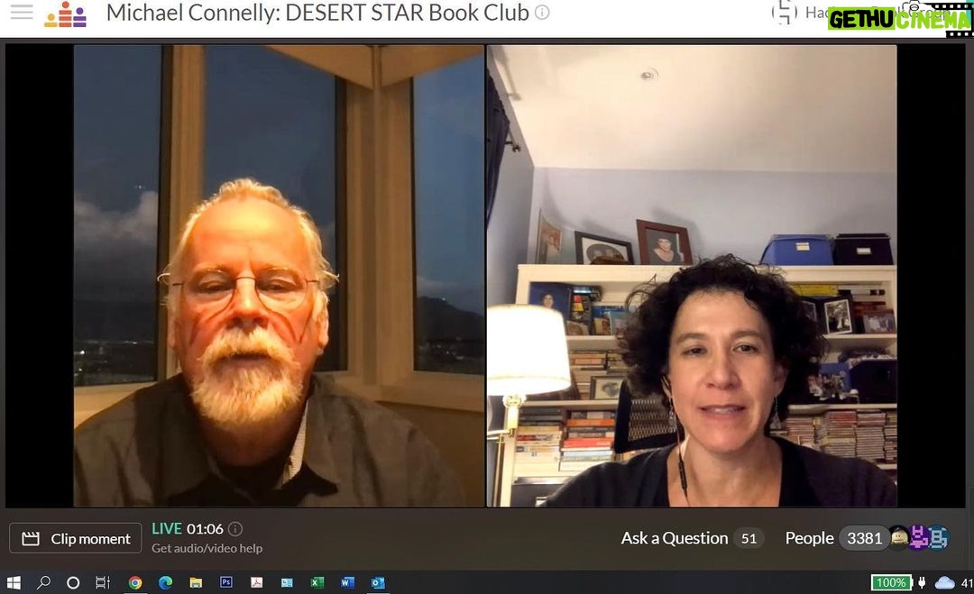 Michael Connelly Instagram - Thanks to everyone who participated tonight in the DESERT STAR Book Club - hope you enjoyed it. It was recorded so if you missed it, you can use the same link to watch the video.