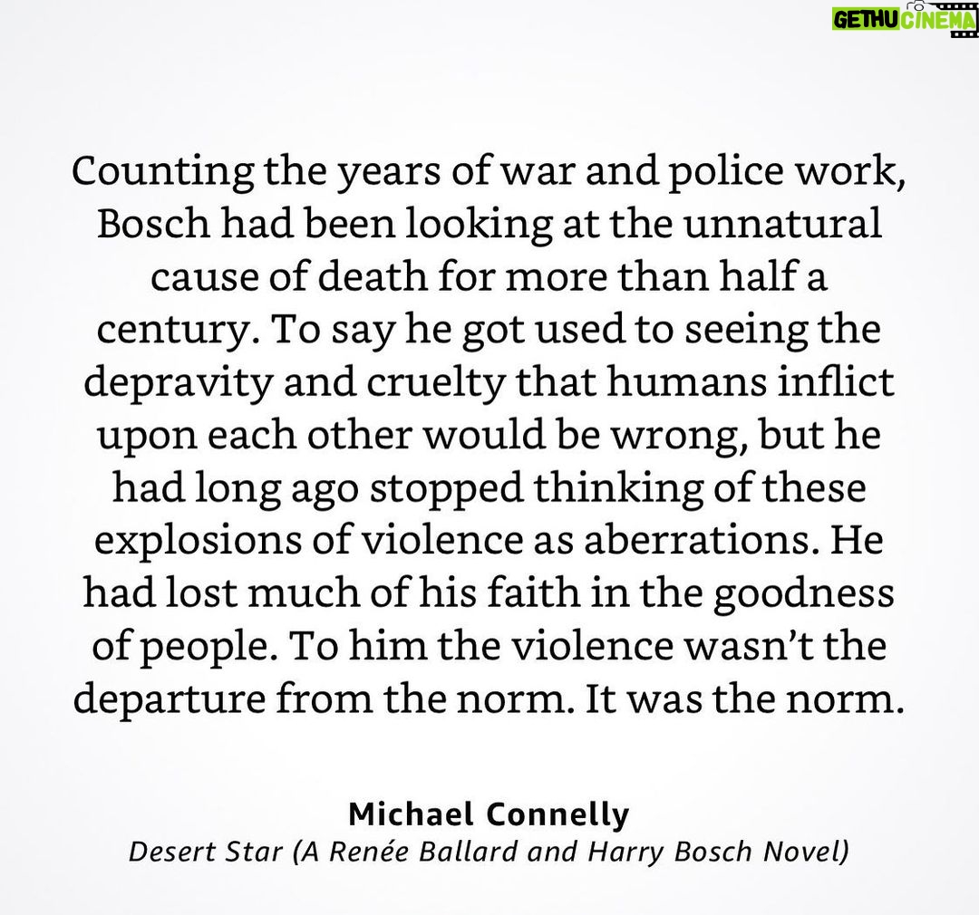 Michael Connelly Instagram - #bookquotes #desertstar #harrybosch