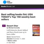Michael Connelly Instagram - Thank you readers and booksellers! Your constant support and enthusiasm for these books and characters is truly overwhelming. … @littlebrown #desertstar #ballardandbosch
