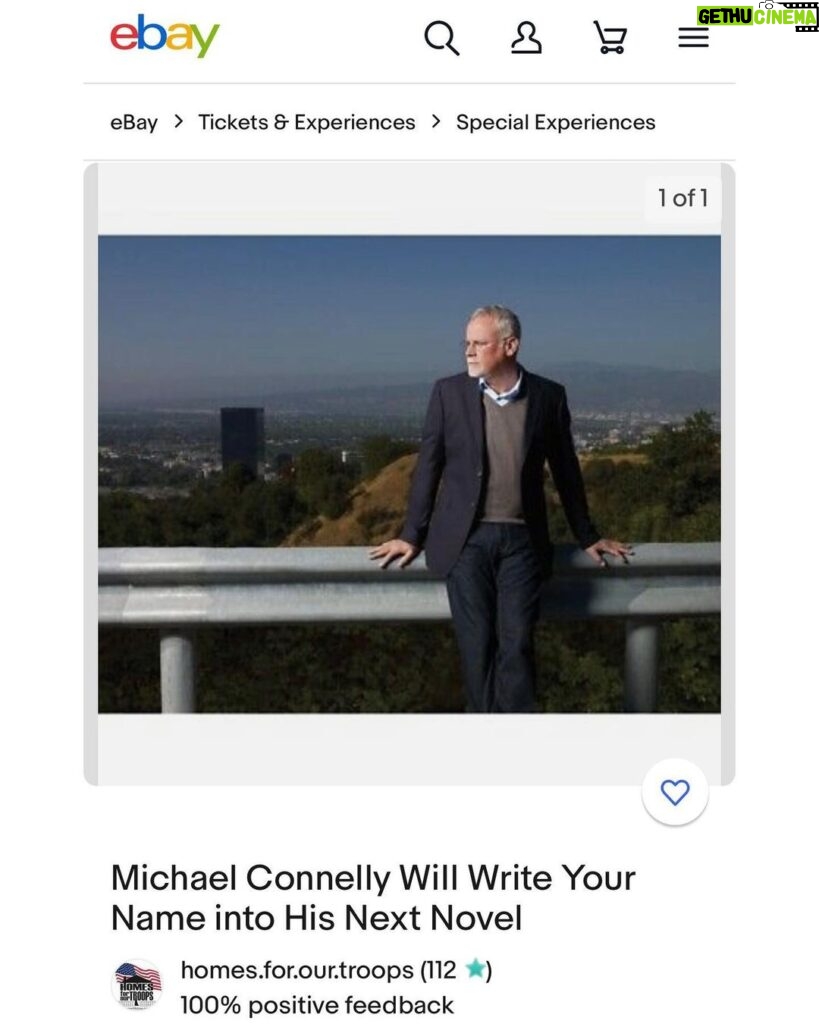 Michael Connelly Instagram - You could be a character in the next Michael Connelly novel! Proceeds support the national nonprofit @homesforourtroops for their annual Veterans Day Celebrity auction on eBay. Bidding ends this weekend. Link in bio. #HFOTAuction2022 #veteransday
