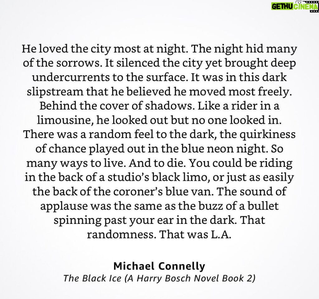 Michael Connelly Instagram - #bookquotes #theblackice #harrybosch