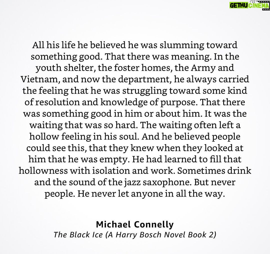Michael Connelly Instagram - #bookquotes #theblackice #harrybosch