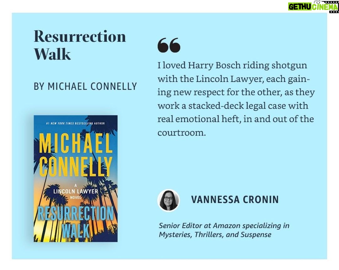 Michael Connelly Instagram - Review: Amazon‘s Best Books of November. … #resurrectionwalk #mickeyhaller #harrybosch #kindle