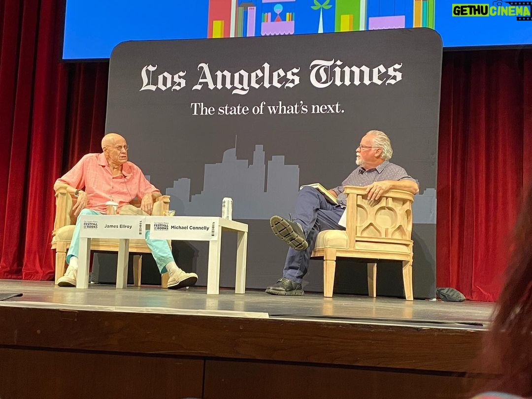 Michael Connelly Instagram - Interviewed James Ellroy, the Robert Kirsch Award Winner, today at the @latimesfob.
