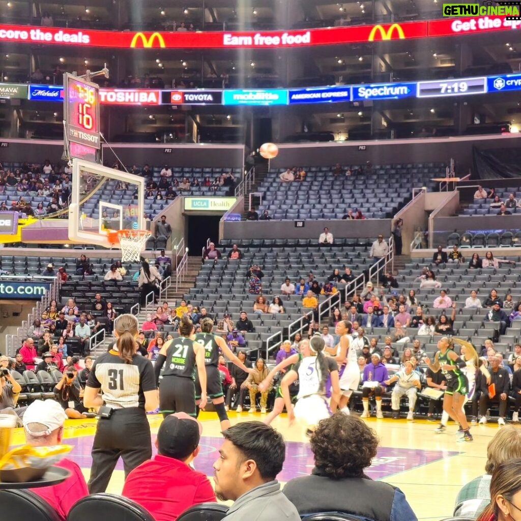 Michael Fishman Instagram - Had a great time @la_sparks game L.A. LIVE