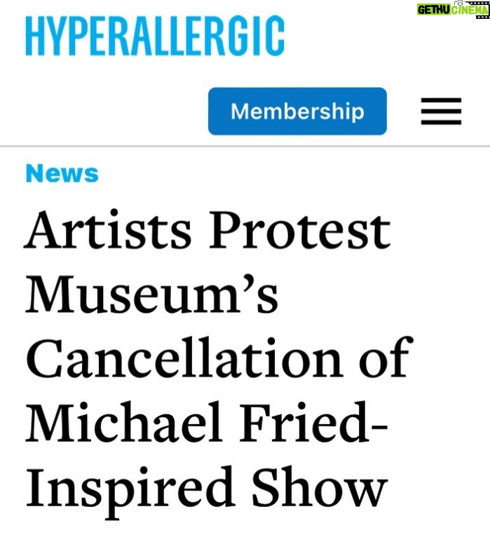 Michael Imperioli Instagram - LINKS IN BIO for two really great articles in @hyperallergic on the tyranny of cancel culture and the censorship that it engenders. I happen to know Eik Kahng, the curator who was fired and am very familiar with her work. She is a brilliant, dedicated and inspiring human being and what happened to her (and the show she worked so hard to bring to art lovers) is terrible. @sbmuseart