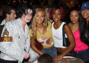 Michael Jackson Instagram - This week in 2001 - Michael Jackson with left to right - Beyoncé, Kelly Rowland, Solange, and Michelle Williams - at the taping of his 30th Anniversary Celebration in New York City.
