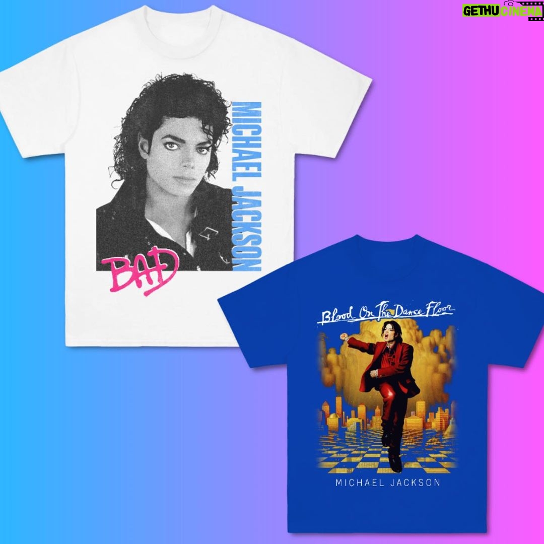 Michael Jackson Instagram - The Michael Jackson summer 2023 collection features bright colors including neon blue and pink. Hit the link in stories to shop the entire collection.