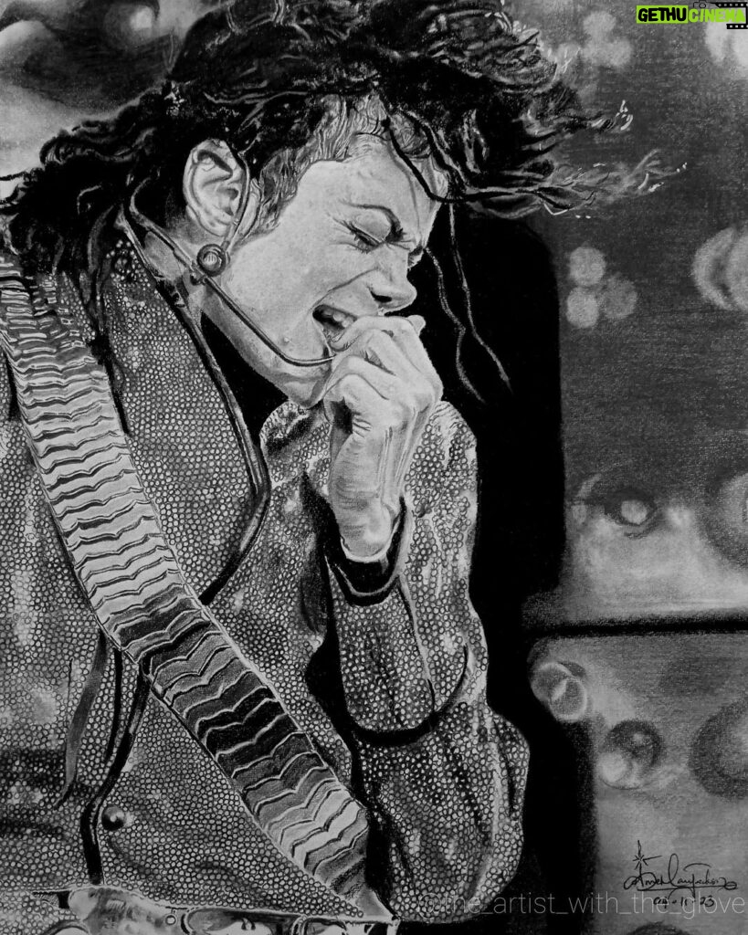 Michael Jackson Instagram - Anne Mary (@the_artist_with_the_glove) recently shared her sketch of Michael performing on The Dangerous Tour with the fan community. Upload your fan art to the Michael Jackson website. #MyMJFanArt