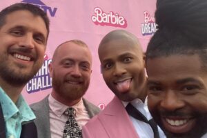 Michel Smith Boyd Instagram - Who has this much fun at work? The #barbiedreamschallenge crew, thats who! Countdown to tonight’s finale episode is on! See you tonight 8pm , @hgtv 💕🩷💕🩷💕