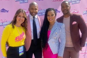 Michel Smith Boyd Instagram - Who has this much fun at work? The #barbiedreamschallenge crew, thats who! Countdown to tonight’s finale episode is on! See you tonight 8pm , @hgtv 💕🩷💕🩷💕