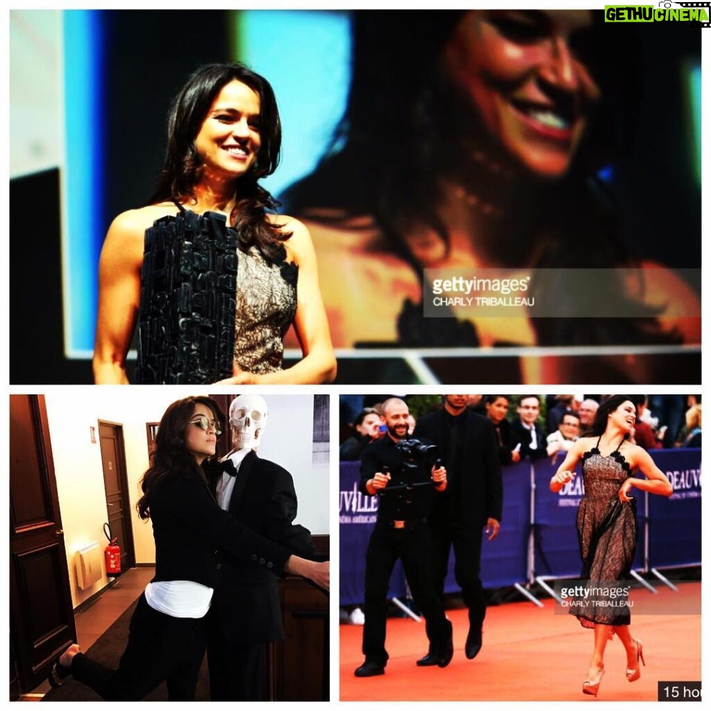Michelle Rodriguez Instagram - It was an Honor to come to Deauville film festival & have my 16 yrs of film laid out like a high school year book, to have talented French actor & film lover Vincent Lindon show me love on stage & give me this award I felt so strange up there. I felt recognized as an individual for the 1st time since my day view with Girlfight here almost 17 yrs ago. I've been coming to France for over 15 years and the culture here I feel truly sees me beyond the masks I wear. I'm grateful to the French culture the French film industry & the love for art here the appreciation the people here have overall for collective self discovery in whatever strange or obscure form it may take.💜💚💛💙🎼🌬📝🙏 - Philippe Augier, mayor of deauville - Bruno Barde, festival director - Lionel Chouchan, co-founder & chairman of the festival