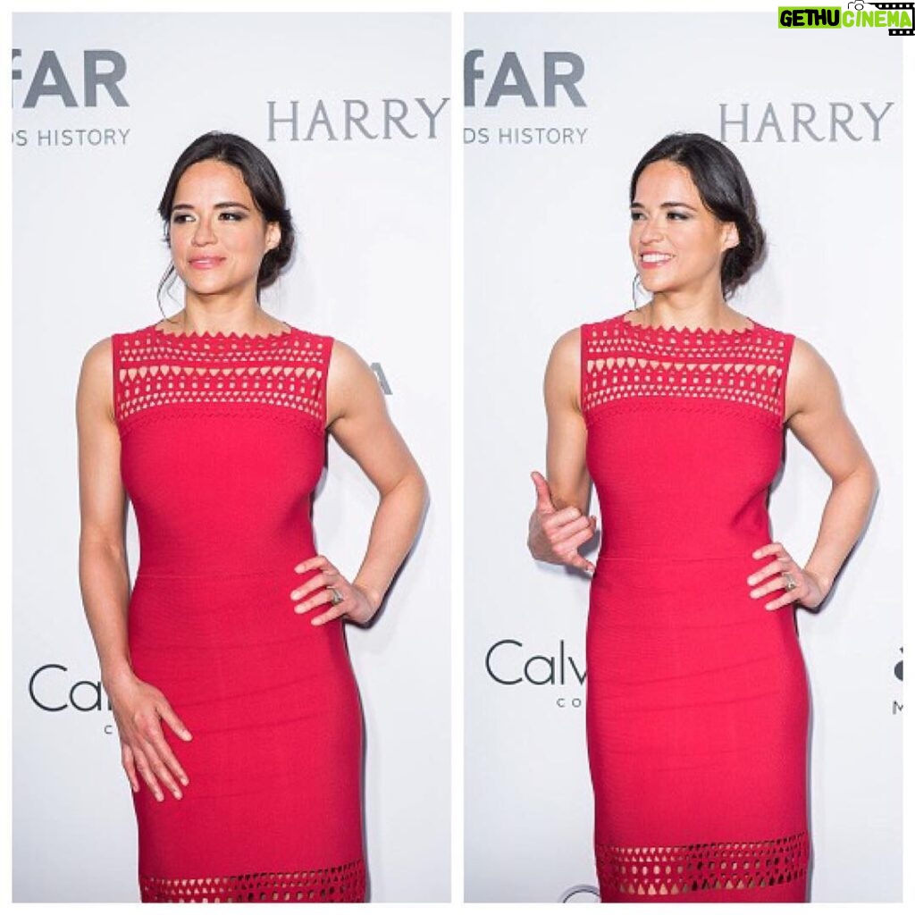 Michelle Rodriguez Instagram - #DoubleVision in @azzedinealaiaofficial at @amfar #amfarhongkong Such a great night for an important cause. Goodnight World !!! 😜❤