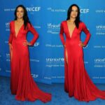 Michelle Rodriguez Instagram - Michelle arrives to the 6th Unicef ball in Beverly Hills in a Gabriela Cadena dress. Team MR #Unicef #MakeAPromise