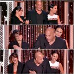 Michelle Rodriguez Instagram - Thanks HFA Hollywood film awards for our award !!! @jordanabrewster @vindiesel ❤️😜 @fastandfuriousmovie #FastFamily The Beverly Hilton