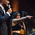Michelle Rodriguez Instagram - On stage last night being an auctioneer with my partner in crime Andy Boose #UnitasGalaAgainstSexTrafficking #UnitasFond #NYFW