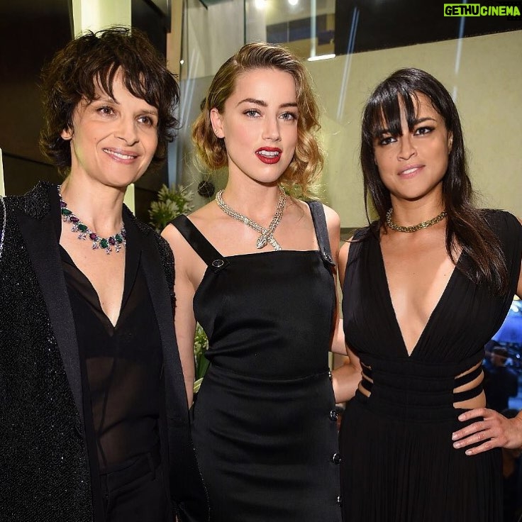 Michelle Rodriguez Instagram - Michelle With Juliette Binoche and Amber Heard !!! Girl Power at @bulgariofficial #paris #Couture Team MR