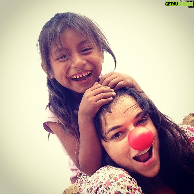 Michelle Rodriguez Instagram - #RedNoseUSA shining a Light of Hope into Peru & Child Labor Let's get Juliet into a school I want to see 6 yr olds like her smile learn and play...