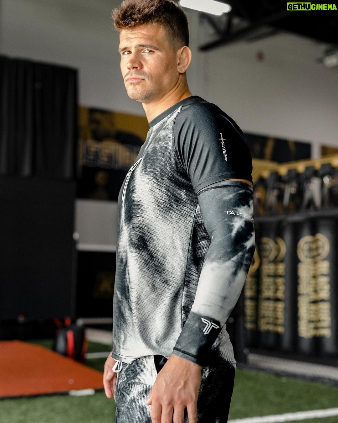 Mickey Gall Instagram - Rounding out Dragon Slayer week with the legend @mickeygall showing off the versatility of our apparel both on AND off the mat. Stretch material is perfect for recovery.