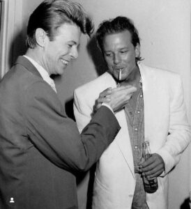 Mickey Rourke Instagram - David & I could talk all night he'd go on about how is best way to invest money🥳lol. But I ne er today hom I don't want lots of money but I'd ay alot of $$ to hang out one ore night. ❤️🍷🍷