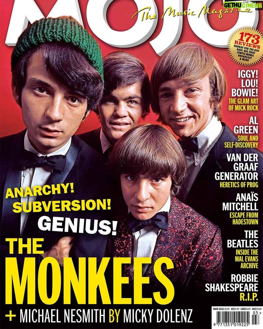 Micky Dolenz - 5.2K Likes - March 2022 issue of Mojo Magazine…
Anarchy! Subversion! Genius! The new MOJO! Starring Michael Nesmith & The Monkees, Eddie Vedder, Pink Floyd, Al Green, Van Der Graaf Generator, Anaïs Mitchell, Dusty Springfield, Soft Cell, Mal Evans and more. Order a copy now: greatmagazines.co.uk/mojo-march-202…. #mojomagazine #mojo #themonkees #michaelnesmith #mickydolenz #davyjones #petertork @mojo4music