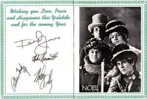 Micky Dolenz Instagram - Wishing you Love, Peace and Happiness this Yuletide and for the coming year.
#themonkees #christmascard #mickydolenz #michaelnesmith #davyjones #petertork