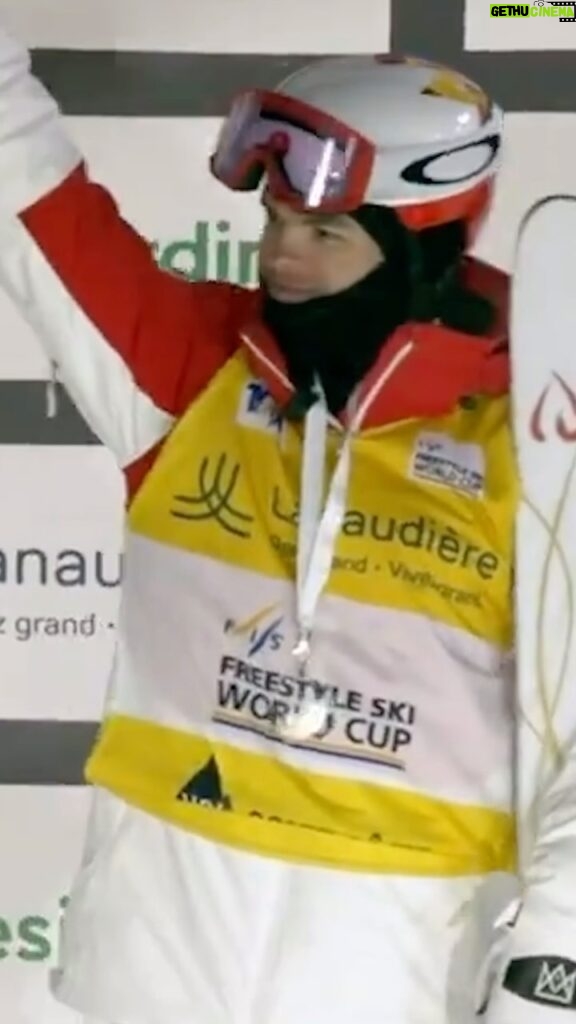 Mikaël Kingsbury Instagram - REDEMPTION 🇨🇦🥇 After crashing out in yesterday’s World Cup moguls competition, Canada’s Mikaël Kingsbury wins dual moguls GOLD on home snow in Val St. Come, Que. Presented by @mackenzieinvest