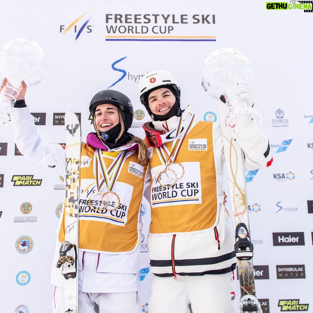 Mikaël Kingsbury Instagram - Best way to finish the season!! World Cup win n80🥇🤯 and 3 new crystal globes🔮🔮🔮 Lets go home🛩️😁 Almaty, Kazakhstan