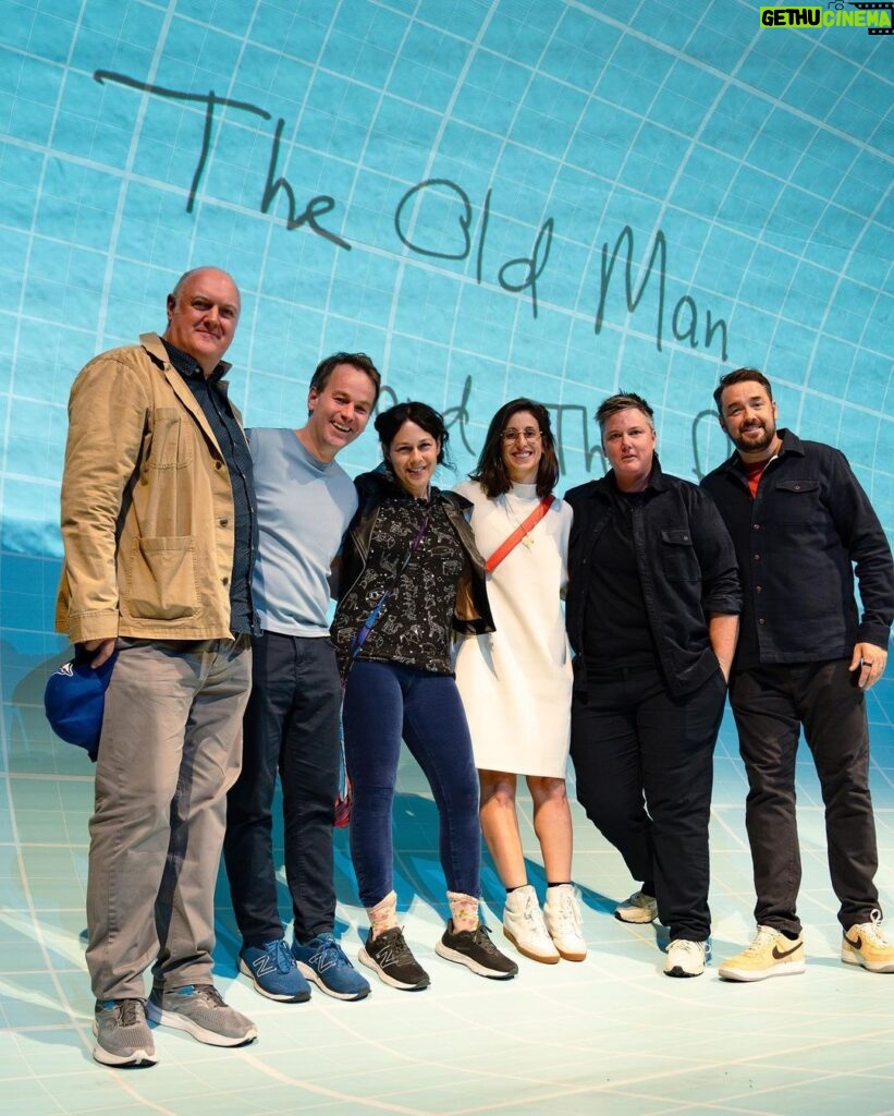 Mike Birbiglia Instagram - Old friends and new friends at the final weekend of “The Old Man & The Pool” in London. Also, my wife! . (📸 by @industria.studios) Wyndham's Theatre London