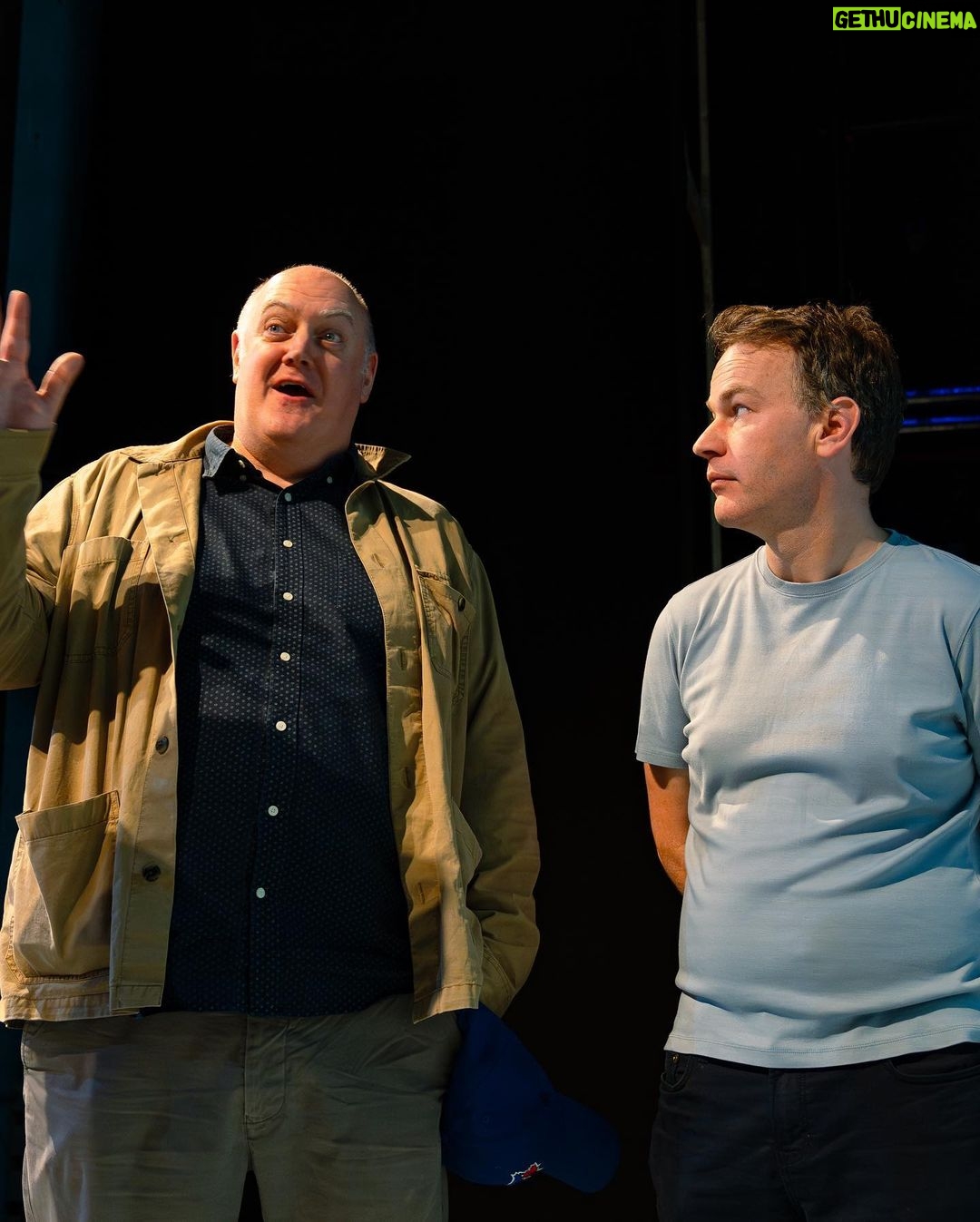 Mike Birbiglia Instagram - Old friends and new friends at the final weekend of “The Old Man & The Pool” in London. Also, my wife! . (📸 by @industria.studios) Wyndham's Theatre London