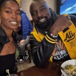 Mike Colter Instagram - The @nyknicks got a win last night! The @thegarden experience is a hard one to beat. It's been a minute since I've been coming to these games, but it's always a treat! 🙏🏿 #jamesdolan for being a gracious host. Let's go Knicks!! #miamiheat #nyknicks 🧥 @rootsoffight Madison Square Garden