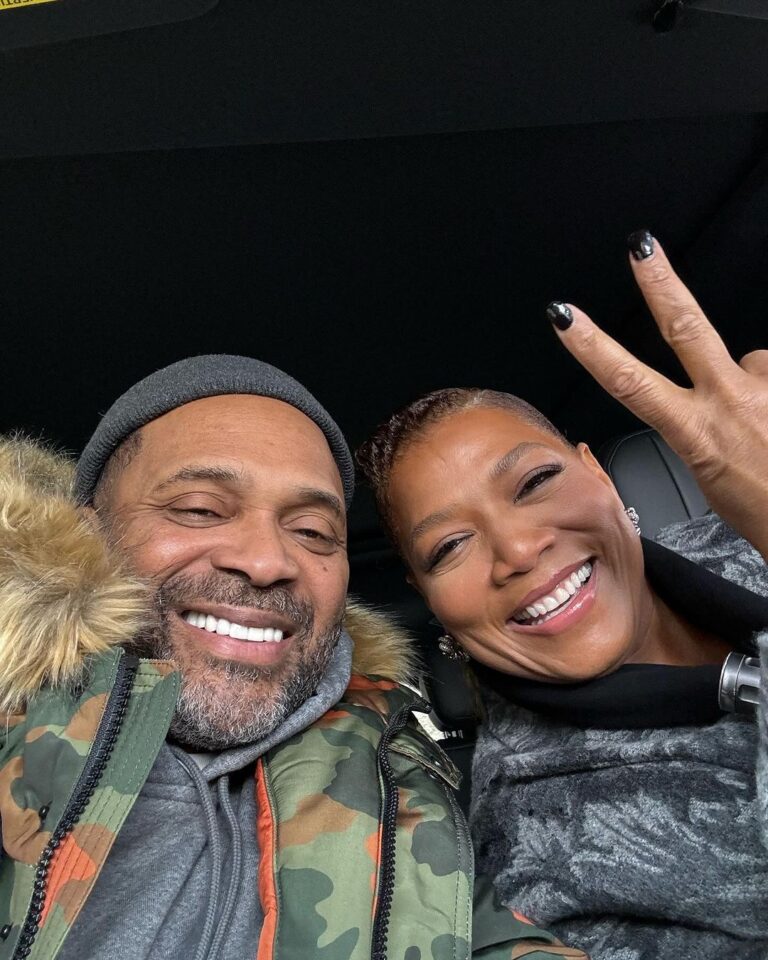 Mike Epps Instagram - On the set of the hit show “equalizer “ with the Home girl @queenlatifah so much fun 🤩 I am having a ball
