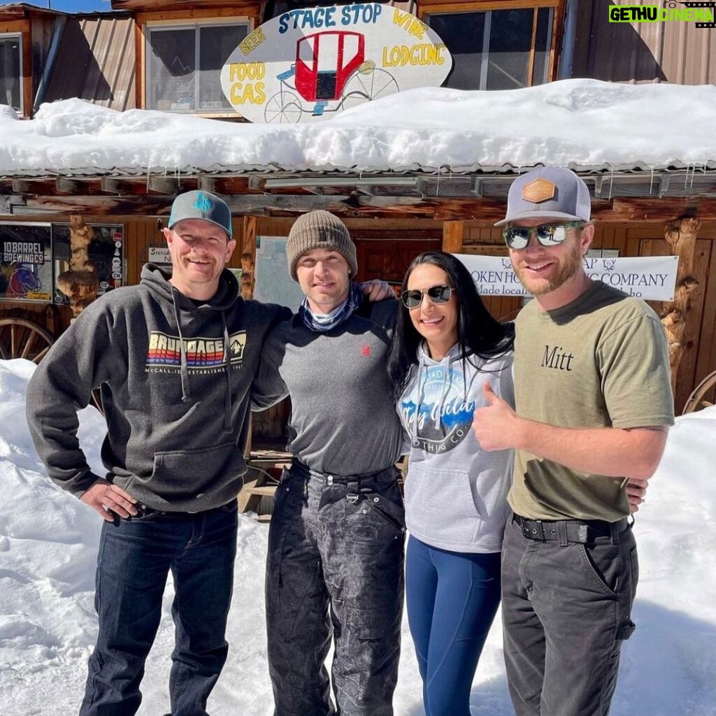 Mike Vogel Instagram - Yesterday we took a 45 minute snowmobile ride North, out of McCall, ID. Found our way to the @secesh.stage.stop (say that five times, fast). Janelle, Mitt and Seth are the proud new owners of this watering hole. Three friends living off the grid, doing what they love, and doing it well in the middle of nowhere. Get the Firehouse Burger (add bacon) seasoned fries, and your IPA of choice to wash it down. Go check them out! See you guys next time we are out that way! #mccallidaho #mccall #idaho #idahome McCall, Idaho
