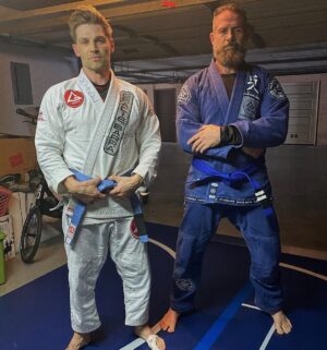 Mike Vogel Instagram - So,  Have you ever tried to put your shoulder under a car, pick it up, and then move it?......... yeah. He’s kinda like that.  @mikalvega @graciebarra @gbfranklintn #dontkillmebro #civiliansvsSEALS #SEALSwin #BJJ
