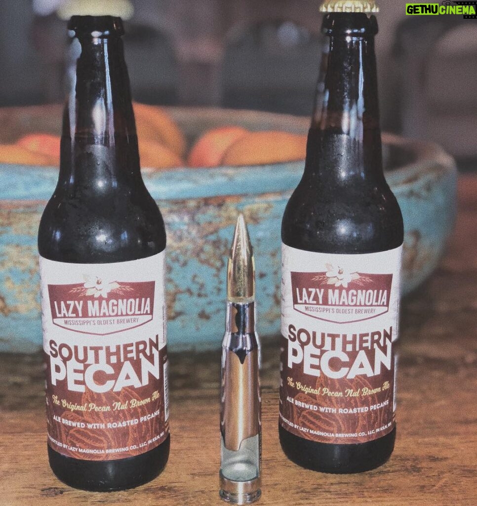 Mike Vogel Instagram - Perfect ending to a great day at the range. Favorite beer, favorite beer tool..... @lazymagnoliabrewery @bottlebreacher