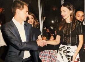 Miranda Kerr Instagram - On this day in 2014, fate (and @louisvuitton) brought Evan and I together at a dinner at the MOMA in NYC. The magical moment we met was captured 📸 9 years ago🥹🌈💌