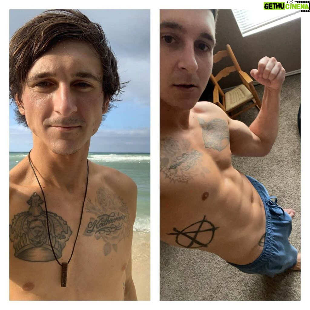 Mitchel Musso Instagram - The one on the left I was 119 pounds sick depressed and broken. The photo on the right is me today 160 pounds mentally and physically rebuilt stronger than I was before. People talk. But proof is in the progress. Don’t let people get you down. These are real results. It starts with you. I am here for you if you need any type of help getting started. Lmk