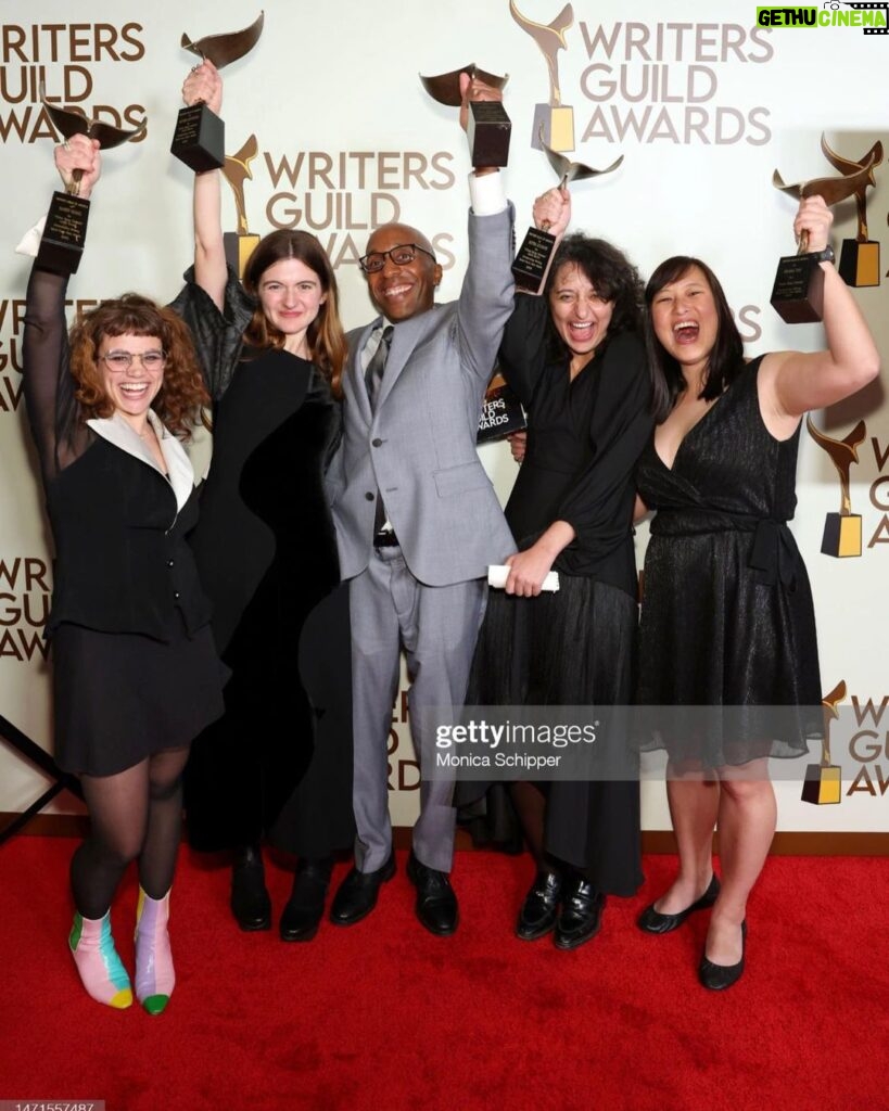 Mitra Jouhari Instagram - The Three Busy Debras writing staff won a WGA award tonight!!!!!! Our writers Evan Waite, Diana Tay, and Sarah Sherman made the show so much better every day and Sandy and Alyssa are my sick and perverted sisters for life. Every single person who worked on our crew elevated the jokes. I will simply shut up but what a sweet way to end our journey on this show. I love writing lol ❤
