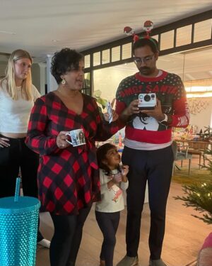 Mo Collins Instagram - Easy to be Merry, and get into the spirit of the Holidays with our beautiful friends at Karen and Carl’s. Tree is DECORATED!!! I hope you find time to soak in some goodness with friends and family over the next couple months. ❤️ #treedecorating #friends #holidayparty