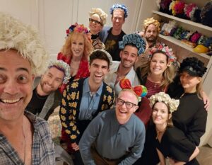Mo Collins Instagram - We went to Sia’s house for dinner. WE WENT TO SIA’S HOUSE FOR DINNER!! Not my typical Thursday night!! It was fantastical. All of it. Delicious dinner and conversation! We listened to new music in her bedroom !!!! We all wore her “crowns” and took a picture in her closet! (Look how happy I am!! I’m like 5!!!😂) She’s a human treasure. I love her! (I painted a picture for her as a gift and she loves it 😁) All tonight’s guests were just amazing. Same group from Kathy’s salon dinner. I needed this night. A beautiful night. Life can still hold magic, like childlike magic. Keep going , you’re doing great ! ❤️ @mocollinsart #Sia #magical #inspiration #salon #artofconversation #inspirationalpeople #keepgoing