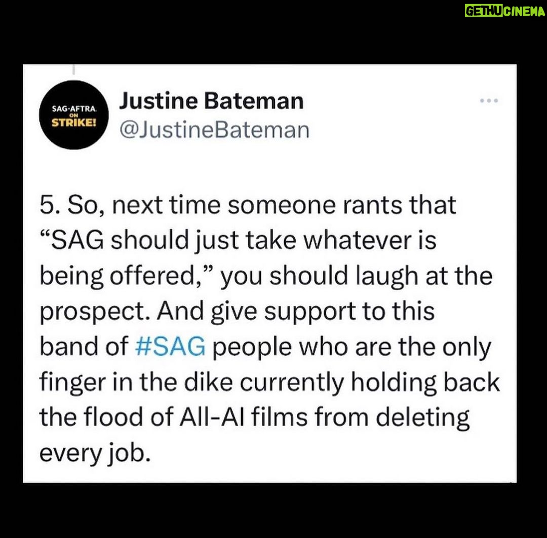 Mo Collins - 898 Likes - Gotta stay united on this. AI would swallow our profession. It’s what these bloodsuckers want. Stay strong, y’all ❤️💪🏻 #sagaftrastrong #sagaftrastrike