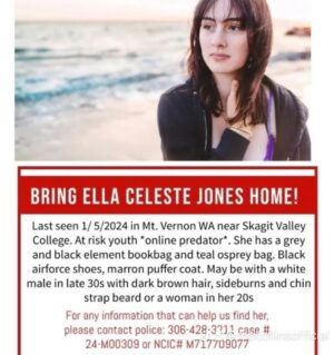 Mo Collins Instagram - Asking for help to amplify this information. My friend’s niece is missing! It appears Ella may be with a online predator. Gone from Mt Vernon, WA. Area code correction: 360!! She’s 14. Let’s help her get home! 🙏🏻❤️ #missingchild #onlinepredators #amberalert.