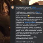 Mohamed Anwar Instagram - شكرا جدا علي كلام حضرتك ده انك وضحت قصدي وان الكلام كان عفوي ومقصدش بيه اي حاجه غير اني اعبر عن حبي ليك من طفولتي وكنت بحاول اجمع كل الانجليزي اللي اتعلمته من صغري عشان اعبرلك عن حبي ده لكني عمري مااقدر اني اقلل من الفن المصري ولا الفنانين المصريين ولو حد فهم ده فانا بعتذرله وانما الجمله طلعت بشكل عفوي مني كنت عاوز اوضحلك بس اني بحبك جدا بس ممكن يكون من التوتر قولت جمله ماينفعش تتقال بس كان قصدي اوصل بيها فرحتي وحبي ليك شكرا وهتفضل طول عمرك نجمي المفضل وياريت بقي حد يترجملك كلامي ده عشان لو كتبته بالانجليزي بتاعي هيطلع زي اللي طلع في الحلقه ومش هتفهم منه حاجه ياعم فانداااام thank you @jcvd