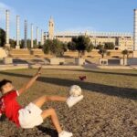 Mohammed El Amine El Khayari Instagram - Balón directo a la mochila 🎒⚽️ cuál es tu pronóstico para el partido de mañana? 🇲🇦🇲🇦🇲🇦🇲🇦 #skills #morocco #worldcup #mundial #🇲🇦 Barcelona, Spain