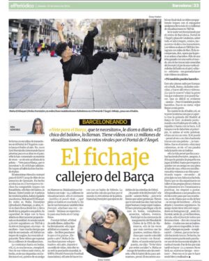 Mohammed El Amine El Khayari Instagram - Hoy hemos salido en el periódico “el fichaje callejero del Barça” 🗞️📈 quien quiera ver el artículo está en la web de @elperiodico_cas 
Fotos hechas por @zowyvoeten