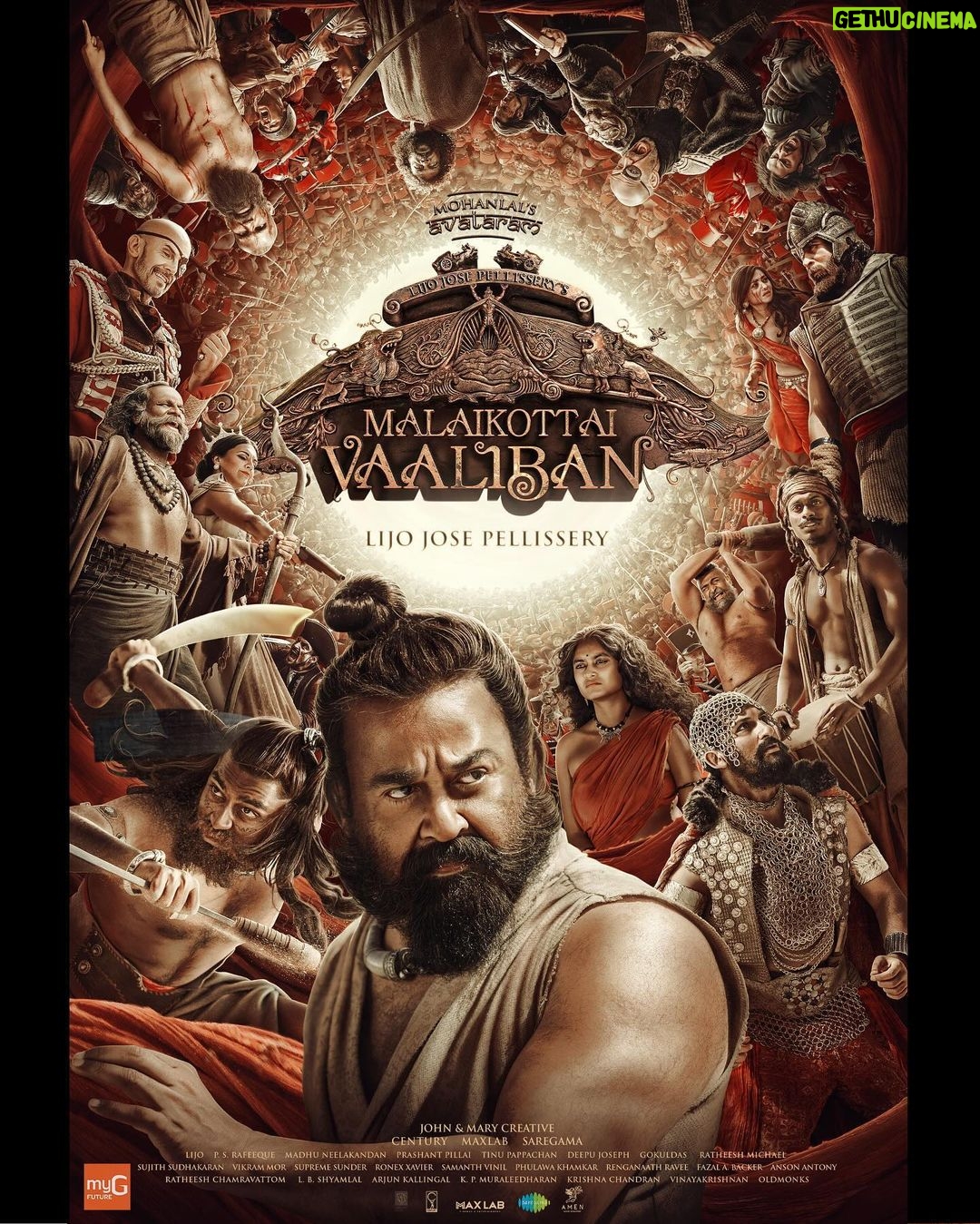 Mohanlal Instagram - #MalaikottaiVaaliban official poster #VaalibanVaraar #VaalibanOnJan25 @lijo_lebowski @shibu_babyjohn @achubjohn @madhuneelakandan #HareeshPeradi @tinu_pappachan @vikrammehra30 @sonalee18588 @danishsait @katha_nandi @johnandmary.creative @centuryfilms.in #maxlab @yoodleefilms @saregama_official @deepujosephmundakkal @manoj__moses @saregamamalayalam @oldmonksdesign @itssujithsudhakaran