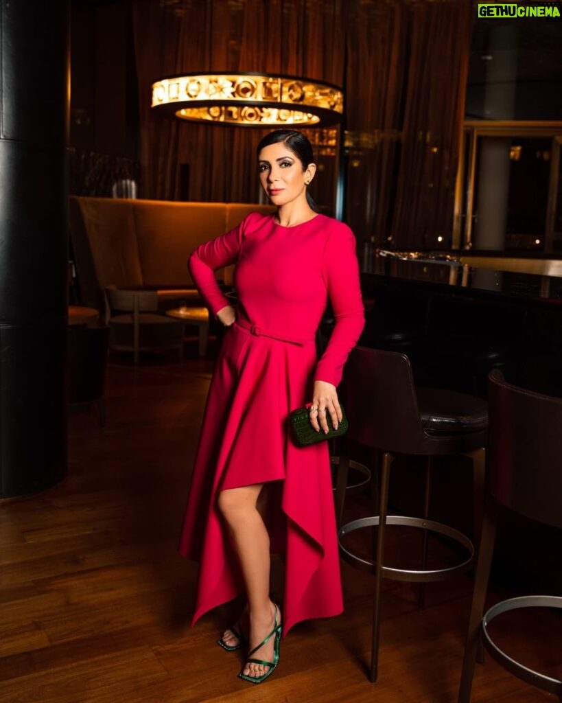 Mona Zaki Instagram - More from yesterday's evening @lorealparis ❤️ Dress: @oscardelarenta via @netaporter Stylist: @cedrichaddad Jewelry: @byrashamansour Bag: @sandraj_handbags Makeup: @ania.poniatowska Hair: @rafifazaa Photographer : @rolandhaddad_ Ain Dubai by Dubai Holding