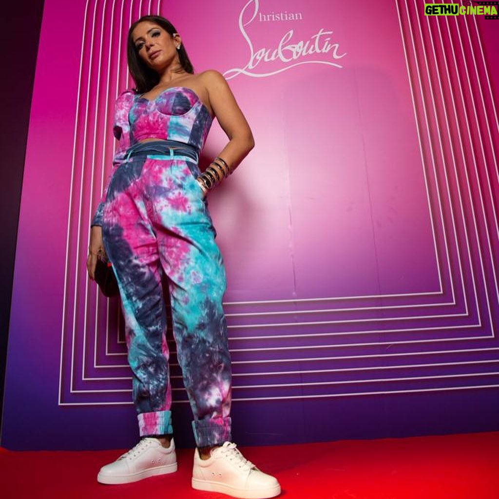 Mona Zaki Instagram - Day 2 from @louboutinworld Party #dancewithmechristian Outfit by the one and only outstanding @mrskeepa @mrskeepaofficial Shoes @louboutinworld Hair @laloge_uae Makeup @hindash Photoghrapher @waleedshah Jewellery @bulgariofficial