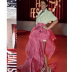 Mona Zaki Instagram - حبيت أغاني فيلم لما بنتولد، الفيلم المصري في مهرجان الجونة السينمائي. مبروك أبطال وفريق عمل الفيلم. I want to express my appreciation to the very talented and avant garde designer @mrskeepaofficial @mrskeepa ]for doing this amazing job to glam me up for the red carpet . I love you .❤❤❤ Styled @maigalal my love Ring @azerbijoux Mua @sorayashawky Hair @ashour_201__hair_styilst